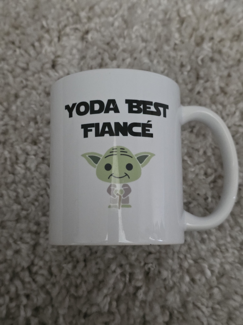 Source Unknown White "Yoda Best Fiancé" Ceramic Mug